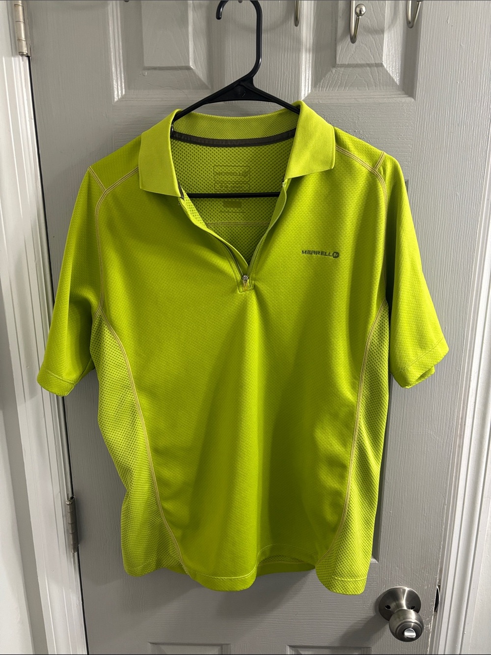 Merrell Men’s Neon Lime Half-Zip Performance Polo
